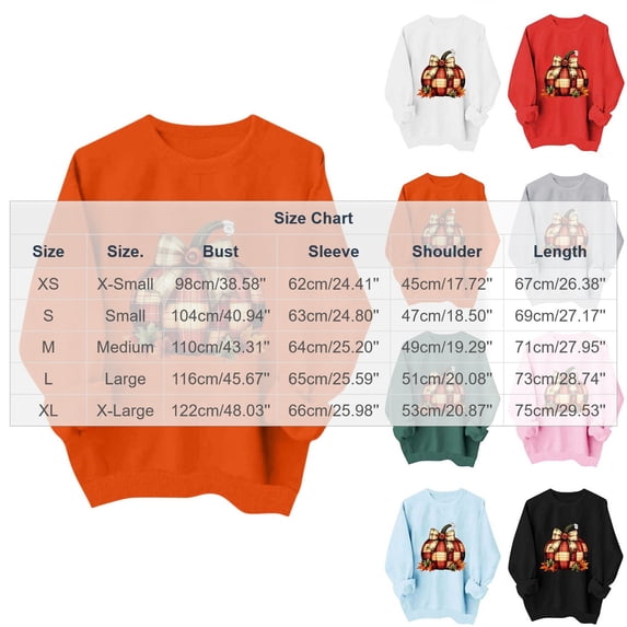 Halloween Crewneck Sweatshirt Women Halloween Printed Round Neck Loose Long Sleeve Pullover Tops Happy Fall Yall Sweatshirt Women and Plus Size French Terry Long Sleeve Shirt