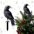 thumbnail image 1 of Halloween Crow Decorations - 11" Black Plastic Yard Stake for Graveyard Decor, Gothic Party Ornaments, Christmas Tree Topper, Weather-proof for Outdoor Garden Back Yard Lawn Decor, 1 of 7
