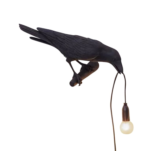 Halloween Crow Decorative Lamp, Multi-Pose Raven Animal Wall Sconce Light, Gothic Vintage Table & Wall Mount Lamp for Bedroom Study Halloween Bar Decor