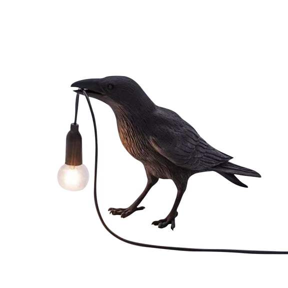 Halloween Crow Decorative Lamp, Multi-Pose Raven Animal Wall Sconce Light, Gothic Vintage Table & Wall Mount Lamp for Bedroom Study Halloween Bar Decor