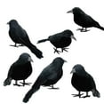 thumbnail image 1 of Halloween Crows Ravens 6 Pcs Halloween Black Crows Feathered Crows Realistic Looking Ravens Large Handmade Black Crow For Halloween Decoration Party Supplies, 1 of 6