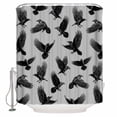 thumbnail image 1 of Halloween Crows Shower Curtain Set ，Waterproof Fabric Shower Curtains Retro Classic Watercolor Art Grey Texture Shower Curtains for Bathroom,Bathroom Decor 72"x84", 1 of 6
