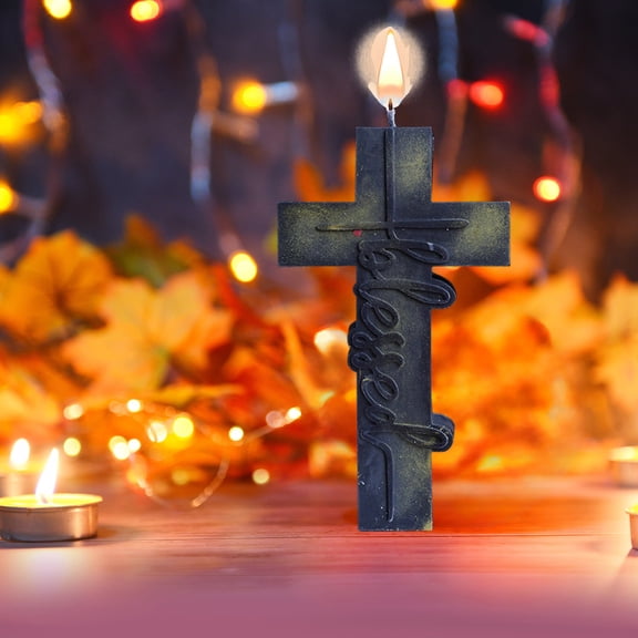 (Off-Season Clearance)Halloween Crucifix Candle - Handmade Aromatherapy Wax for Gothic Decor