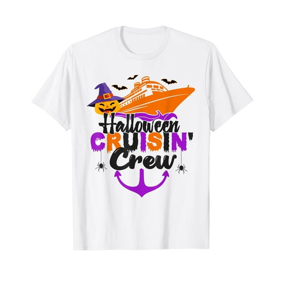 Halloween Cruise Squad Family 2023 Cruising Crew Funny White Cotton T-Shirt