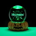 thumbnail image 1 of Halloween Ball Night Light 3D LED Pumpkin Base with Glowing Glass Ball Decor Scary Resin Stand for Bedroom Party Centerpiece Indoor Table Decorations, 1 of 5