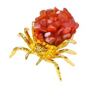Halloween Crystal Spider Ornament, 2.36in Plastic Gemstone Style Decoration   Spooky Desktop Collectible, Sci-Fi Horror Miniature, Gift for Halloween Party
