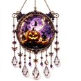 thumbnail image 1 of Halloween Crystal Wind Chime, Lightweight Acrylic Build, Silent Swaying Beads, Spooky Motif, Easy Window Wall Hanging (Pumpkin), 1 of 7