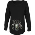 thumbnail image 1 of Halloween Cthulhu Hoping it's an Elder God Maternity Soft Long Sleeve T Shirt Black SM, 1 of 2