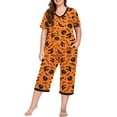 thumbnail image 1 of Halloween Cueply Women Plus Size Pajamas Set Short Sleeve Pjs Sleepwear Loungewear Nightwear with Pockets, 1 of 6