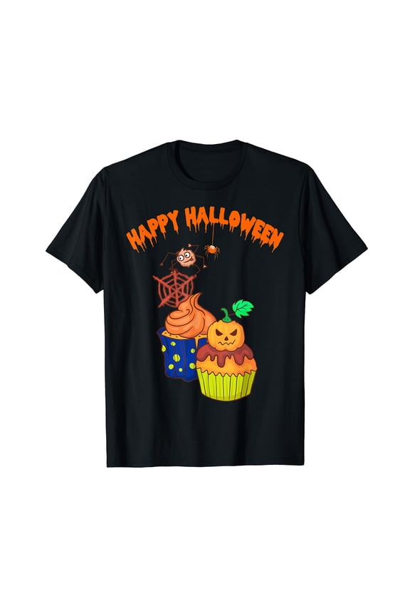 Halloween Cupcake Bake Bakery Baker Cake Food Sweets Candy Black T-Shirt