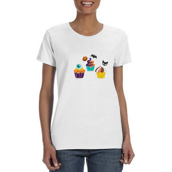 Halloween Cupcakes Complement Women T-Shirt, Female Large