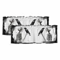 thumbnail image 1 of Halloween Curtain Valances for Windows, Kitchen Valance Window Treatments Panel 2 Pack, Black White Skull Crow Rod Pocket Short Curtains for Bathroom Bedroom 42 x 12 Inch, 1 of 8