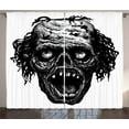 thumbnail image 1 of Ambesonne Halloween Curtains 2 Panel Set, Zombie Evil Dead Man, 108" x 108", Black Dark Grey, 1 of 3