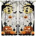 thumbnail image 1 of Halloween Curtains for Living Room Funny Pumpkins Bats Spider Web Horror Forest Printed Blackout Rod Pocket Window Drapes for Bedroom Kitchen Halloween Decor W52 xL84(Blackout, 1 of 6