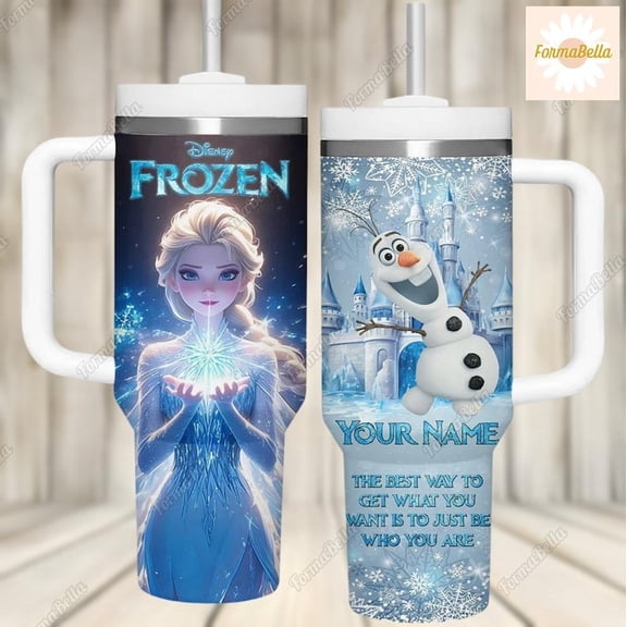 Halloween Custom Elsa 40oz Tumbler, Frozen Movie Stainless Tumbler, Disney Movie Characters Tumbler Cups, Elsa And Olaf, Birthday Gift