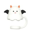 thumbnail image 1 of Halloween Cute Black White Ghost Straw Topper For 30 And 40 Tumbler With Handle Proof Reusable Straw Tips Lids Accessories, Halloween Decorations, 1 of 8