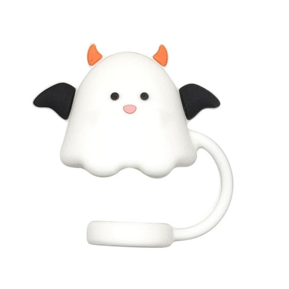 Halloween Cute Black White Ghost Straw Topper For 30 And 40 Tumbler With Handle Proof Reusable Straw Tips Lids Accessories, Halloween Decorations