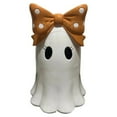 thumbnail image 1 of Halloween Cute Bow Ghosts Statue Ornament, Spooky Ghosts Resin Figurine Gothic Tabletop Decoration For Home, Offices And Party, 1 of 3
