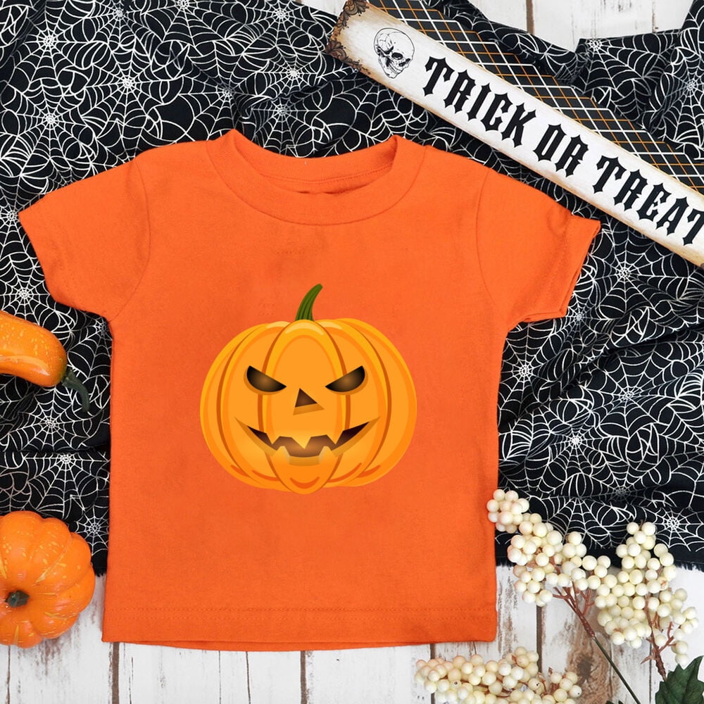 Halloween Cute Cartoon Butterfly Funny Kids Halloween Tshirt Pumpkin