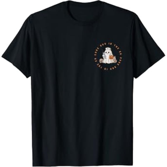 Halloween Cute Code Boo In The ER Nurse Little Ghost Holiday T-Shirt ...