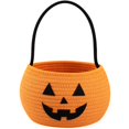 thumbnail image 1 of Halloween Cute Cotton Rope Baskets,Halloween Trick Or Treat Basket,Woven Storage Basket,Halloween Decorations Indoor, 1 of 5