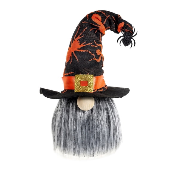 Halloween Cute Faceless Gnome Doll, 7.87 Inch Spider Web Witch Hat Faceless Gnome Ornaments with Gray Beard for Tabletop Centerpiece Home Party Holiday Decor,A by XSAOP