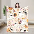 thumbnail image 1 of Halloween Cute Flannel Blanket, Soft Warm Cozy Beige Skin-Friendly Machine Washable for Sofa Bed Camping Office Home Decor All Season Versatile Gift, 1 of 6