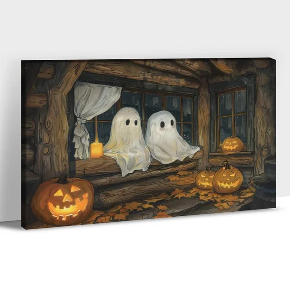 Halloween Cute Ghost Artistic Design Poster - Walmart.com