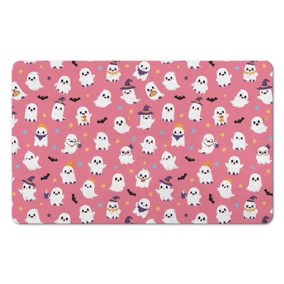 Halloween Cute Ghost Bat Pattern Diatomite Bath Mat, Shower Floor Mat ...