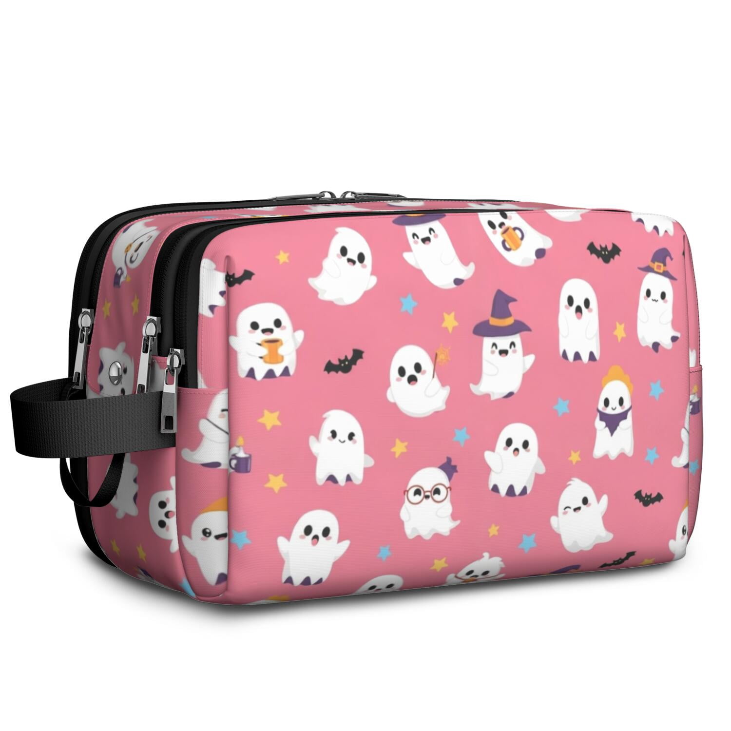 Halloween Cute Ghost Bat Pattern Travel Toiletry Bag, Dopp Kit with ...