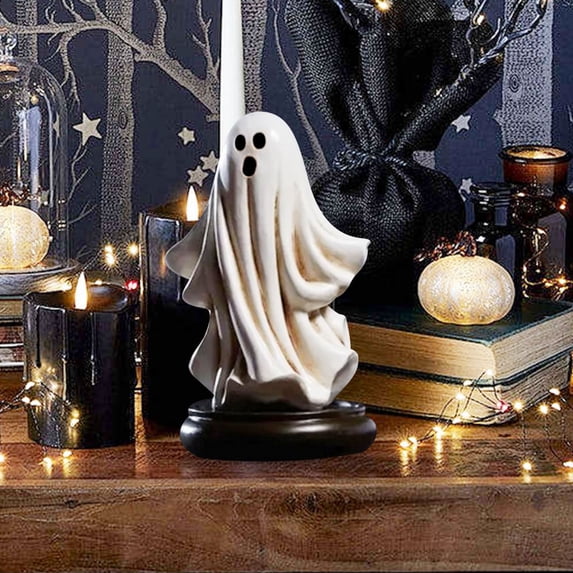 Halloween Cute Ghost Figurine, Mini Ghost Statue, Shelf Desk Decor, Halloween Ghost Incense Decorative Desktop Beautify Home Living Room Office Suitable