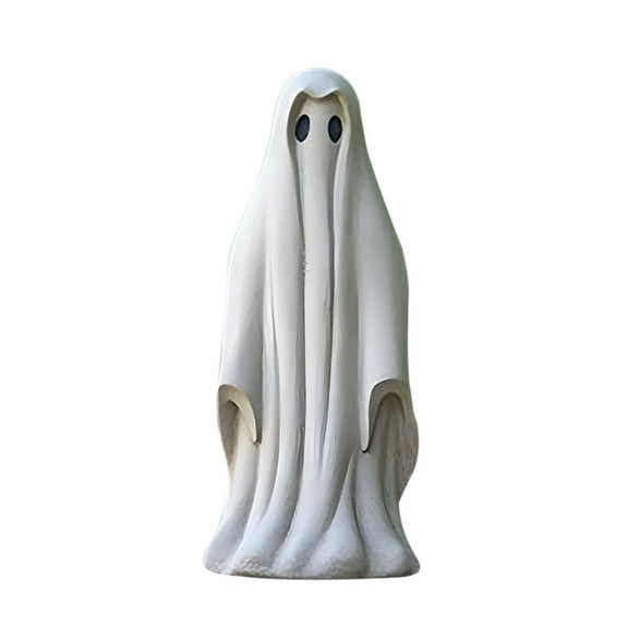 Halloween Cute Ghost Figurine – Resin Mini Ghost Statue for Spooky Home Decor, Halloween Ghost Decor for Table, Shelf, Desk, Mantel, Garden Decor