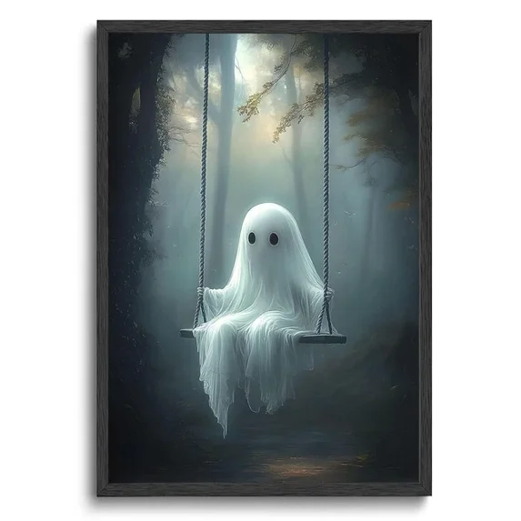 Halloween Cute Ghost Illustration Graphic Design Poster - Walmart.com
