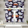 thumbnail image 1 of Halloween Cute Ghost Kitchen Curtains Window Curtains and Valances Set 36 Inch, Pumpkin Night Funny Blue Short Tier Curtain for Kitchen, Halloween Small Kitchen Decor, 1 of 6