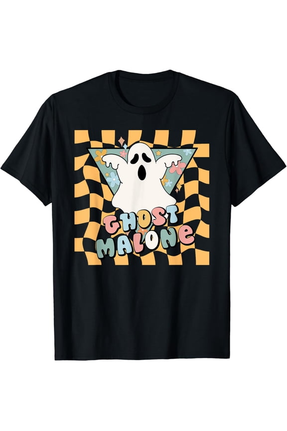 Halloween Cute Ghost Malone Post Cool Hip Hop Joke T-Shirt BLACK Unisex S-5XL Hot Trending Shirt, Vintage Birthday Gift