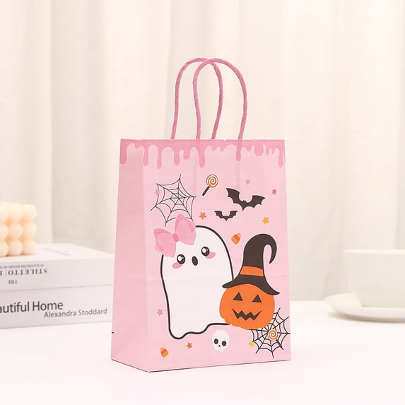 Halloween Cute Ghost Paper Gift Bag With Handle, Small Paper Treat ...