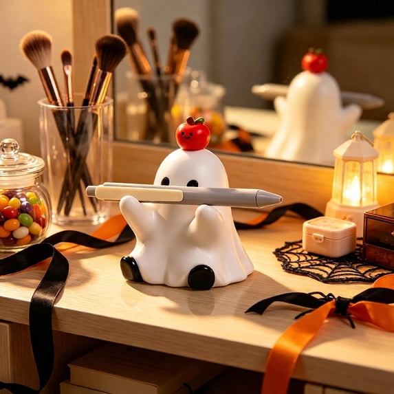 Halloween Cute Ghost Pen Rack Desktop Decor Spooky Party Ornament Gift