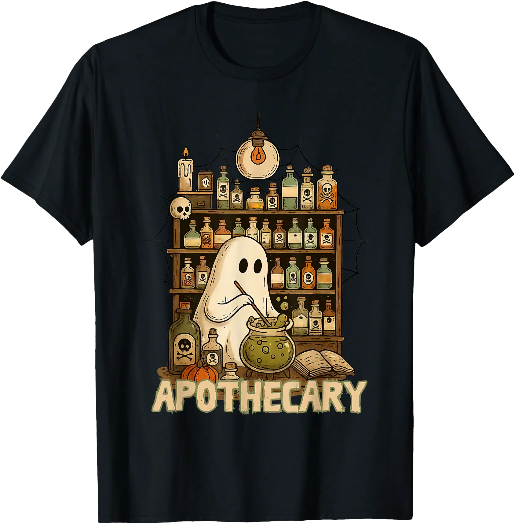 Halloween Cute Ghost Pharmacy Tech Apothecary Witch Mystical T-Shirt ...