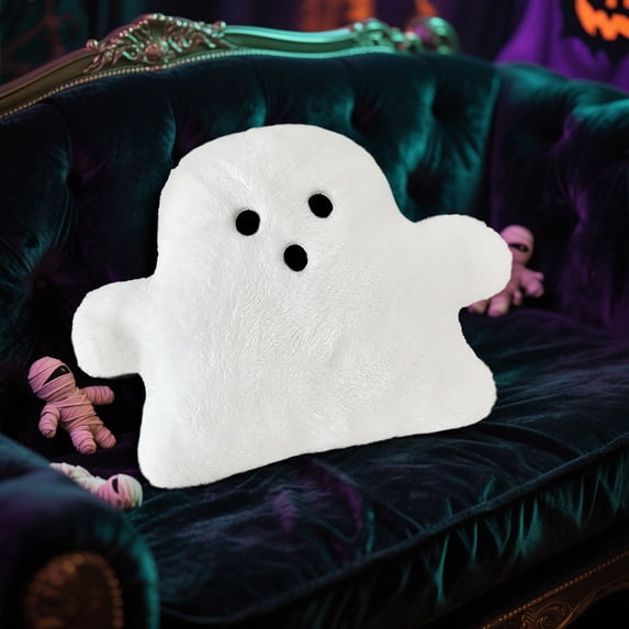 Halloween Cute Ghost Pillow 9x7 Inches, Soft and Cozy Decorative Throw Pillow for Living Room Bedroom, Design for Themed Parties Home Decor, Ideal Gift for Friends and Family