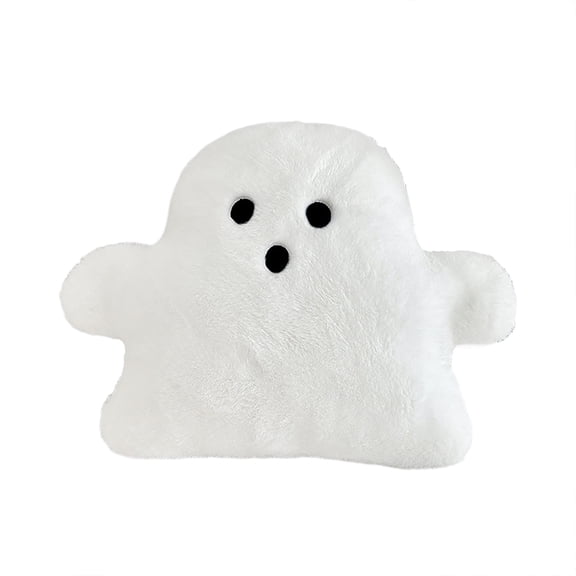Halloween Cute Ghost Plush Pillow 9 Inch Soft Black or White Whimsical Design for Home Sofa Bed Party Decor