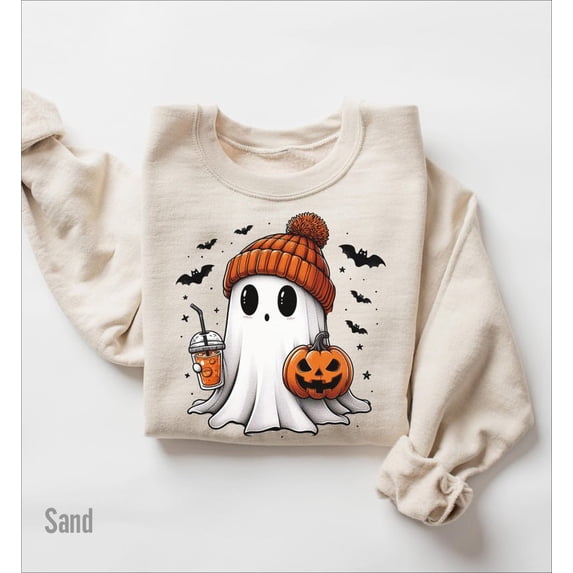 Halloween Cute Ghost Sweatshirt, Halloween Gift for Women