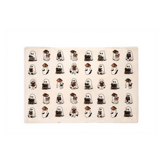Halloween Cute Ghost Throw Blanket, Soft Warm Comfy Flannel Blankets for Sofa Bed Indoor Home Cozy Relaxation