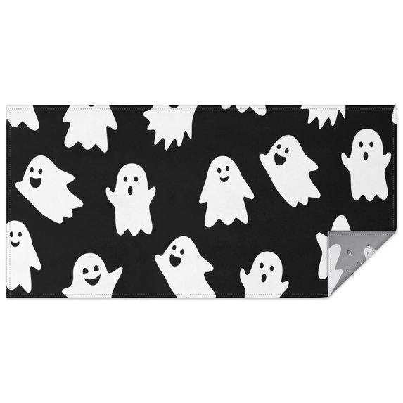 Halloween Cute Ghosts Pattern Rectangle Tablecloth 60"x120",Waterproof Polyester Rectangle Table Cloth, Wipeable Spillproof Polyester Tablecloth for Dining, Camping, Indoor and Outdoor
