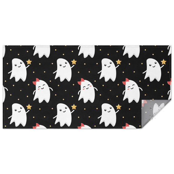 Halloween Cute Ghosts Pattern Rectangle Tablecloth 60"x120",Waterproof Polyester Rectangle Table Cloth, Wipeable Spillproof Polyester Tablecloth for Dining, Camping, Indoor and Outdoor