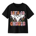 thumbnail image 1 of Halloween Cute Ghosts and Pumpkins T-Shirt for Boys, Cute Graphic Short Sleeve Shirt for Autumn Seasonal Wear, 1 of 5