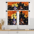 thumbnail image 1 of Halloween Cute Gnomes Kitchen Curtains Horror Witch Scary Spider Spooky Window Curtains Valance and Tier Set 36 Inch Rod Pocket Short Tier Curtain for Room, Cafe Kitchen Decor, 1 of 6