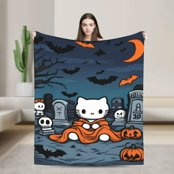 Halloween Cute Hello Kitty Blanket Kawaii Air Conditioning Blanket Nap Blanket Bed Living Room Blanket 30x40 H-14