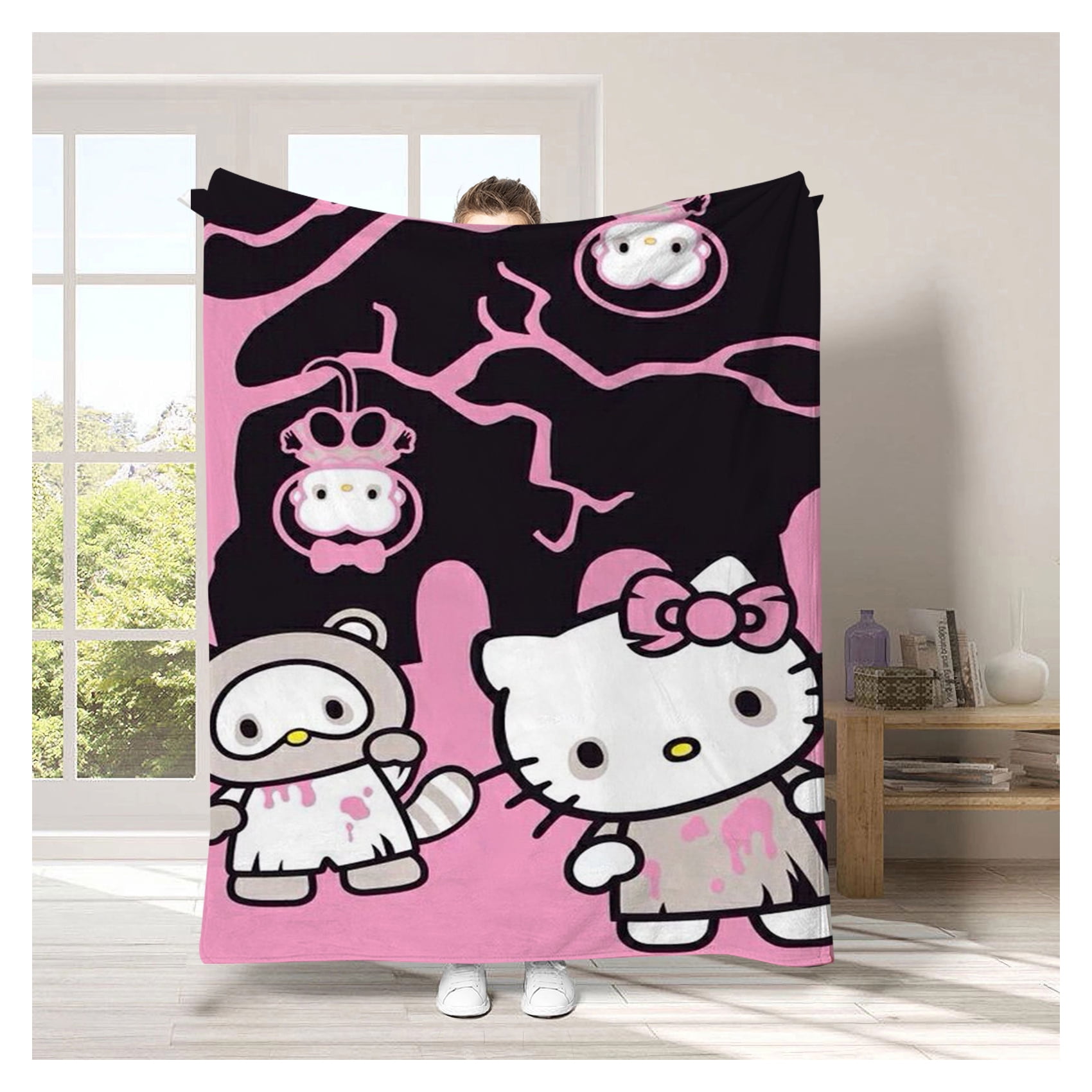 Halloween Cute Hello Kitty Blanket Sofa Air Conditioning Blanket Nap ...