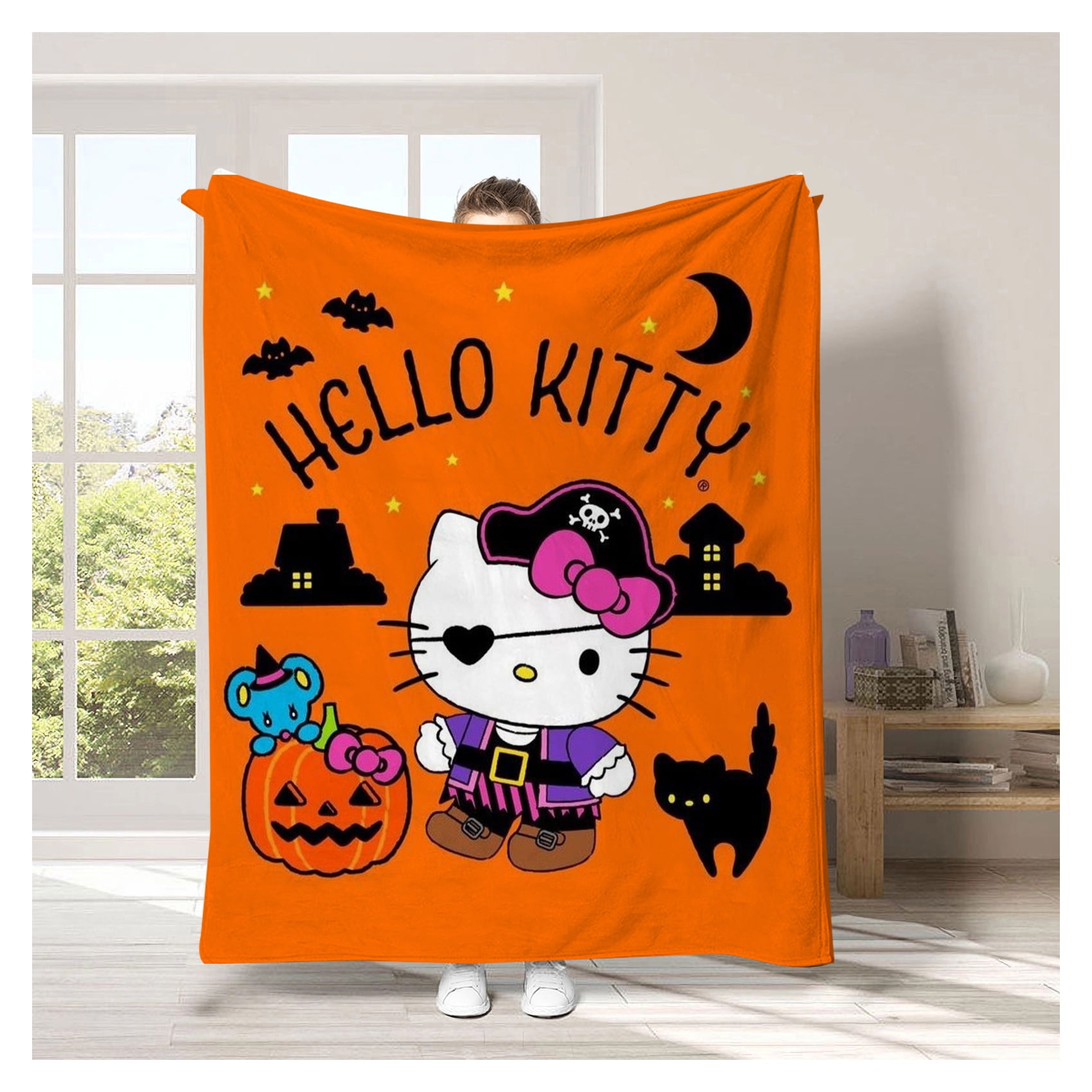 Halloween Cute Hello Kitty Blanket Sofa Air Conditioning Blanket Nap ...
