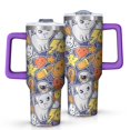 thumbnail image 1 of Halloween Cute Icons Collage Pattern Tumbler with Handle and Lid,40oz Double Wall Vacuum Insulated Tumbler,Cups Gift for Women and Men, 1 of 7